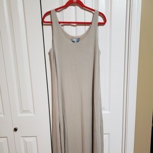 Joan Vass Maxi Dress M Nude Latte Cream